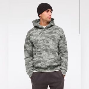 ABERCROMBIE & FITCH YPB neoKNIT MAX‎ Popover Camo Hoodie Sweatshirt Large
